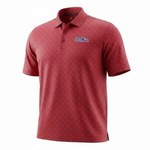 Ole Miss Antigua Red Golf Polo Shirt Men's 2XL XXL Mississippi Rebels EUC